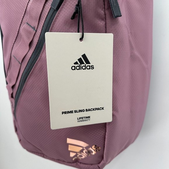 adidas Prime Sling Backpack Orchid Purple Large School Bag Fits Laptop/Tablet - Picture 2 of 16